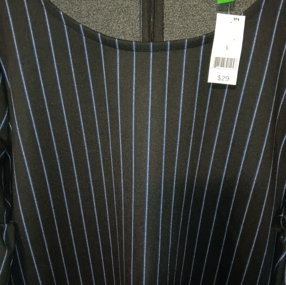Dip Black Striped Dress